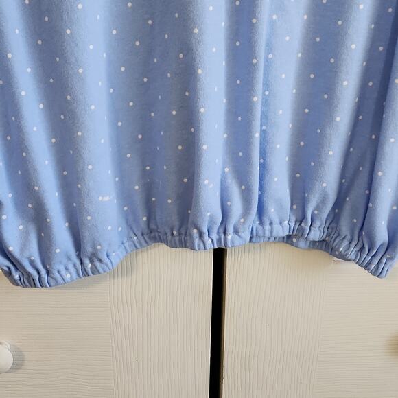 Kim Rogers Set Of 2 Tops Size 1X Blue White Polka-Dot Green Absract 100% Cotton - Picture 4 of 14